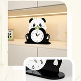 Maxbell Adorable Panda Clock Ornament Home Decor Silent for Bedroom Living Room Dorm Style A