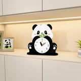 Maxbell Adorable Panda Clock Ornament Home Decor Silent for Bedroom Living Room Dorm Style A