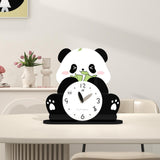 Maxbell Adorable Panda Clock Ornament Home Decor Silent for Bedroom Living Room Dorm Style A