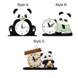 Maxbell Adorable Panda Clock Ornament Home Decor Silent for Bedroom Living Room Dorm Style A