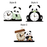 Maxbell Adorable Panda Clock Ornament Home Decor Silent for Bedroom Living Room Dorm Style A