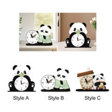 Maxbell Adorable Panda Clock Ornament Home Decor Silent for Bedroom Living Room Dorm Style A