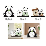 Maxbell Adorable Panda Clock Ornament Home Decor Silent for Bedroom Living Room Dorm Style A