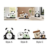 Maxbell Adorable Panda Clock Ornament Home Decor Silent for Bedroom Living Room Dorm Style A