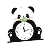 Maxbell Adorable Panda Clock Ornament Home Decor Silent for Bedroom Living Room Dorm Style A