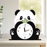 Maxbell Adorable Panda Clock Ornament Home Decor Silent for Bedroom Living Room Dorm Style A