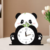 Maxbell Adorable Panda Clock Ornament Home Decor Silent for Bedroom Living Room Dorm Style A
