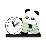 Maxbell Adorable Panda Clock Ornament Home Decor Silent for Bedroom Living Room Dorm Style B