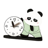 Maxbell Adorable Panda Clock Ornament Home Decor Silent for Bedroom Living Room Dorm Style B