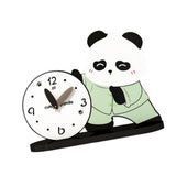 Maxbell Adorable Panda Clock Ornament Home Decor Silent for Bedroom Living Room Dorm Style B