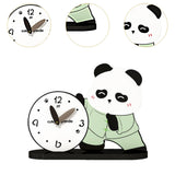 Maxbell Adorable Panda Clock Ornament Home Decor Silent for Bedroom Living Room Dorm Style B