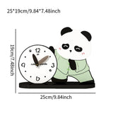 Maxbell Adorable Panda Clock Ornament Home Decor Silent for Bedroom Living Room Dorm Style B