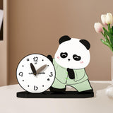 Maxbell Adorable Panda Clock Ornament Home Decor Silent for Bedroom Living Room Dorm Style B