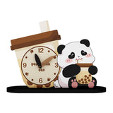 Maxbell Adorable Panda Clock Ornament Home Decor Silent for Bedroom Living Room Dorm Style C