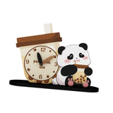 Maxbell Adorable Panda Clock Ornament Home Decor Silent for Bedroom Living Room Dorm Style C