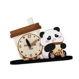 Maxbell Adorable Panda Clock Ornament Home Decor Silent for Bedroom Living Room Dorm Style C