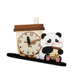 Maxbell Adorable Panda Clock Ornament Home Decor Silent for Bedroom Living Room Dorm Style C