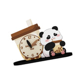 Maxbell Adorable Panda Clock Ornament Home Decor Silent for Bedroom Living Room Dorm Style C