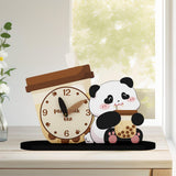 Maxbell Adorable Panda Clock Ornament Home Decor Silent for Bedroom Living Room Dorm Style C