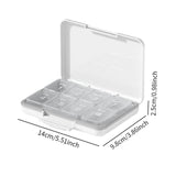 Maxbell Travel Pill Organizer 8 Grids Portable Waterproof Lightweight Pill Container White