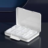 Maxbell Travel Pill Organizer 8 Grids Portable Waterproof Lightweight Pill Container White