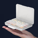 Maxbell Travel Pill Organizer 8 Grids Portable Waterproof Lightweight Pill Container White