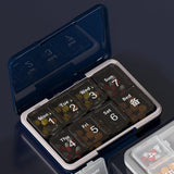 Maxbell Travel Pill Organizer 8 Grids Portable Waterproof Lightweight Pill Container Dark Blue