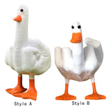 Maxbell Funny Middle Finger Duck Statue Cute Desk Decor for Yard Office Housewarming Style A