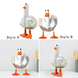 Maxbell Funny Middle Finger Duck Statue Cute Desk Decor for Yard Office Housewarming Style A