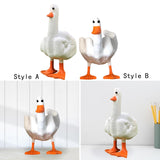 Maxbell Funny Middle Finger Duck Statue Cute Desk Decor for Yard Office Housewarming Style A