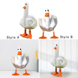 Maxbell Funny Middle Finger Duck Statue Cute Desk Decor for Yard Office Housewarming Style A