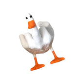 Maxbell Funny Middle Finger Duck Statue Cute Desk Decor for Yard Office Housewarming Style B