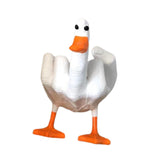 Maxbell Funny Middle Finger Duck Statue Cute Desk Decor for Yard Office Housewarming Style B