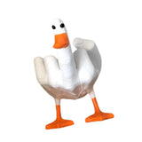 Maxbell Funny Middle Finger Duck Statue Cute Desk Decor for Yard Office Housewarming Style B