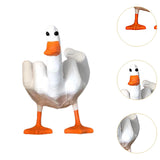 Maxbell Funny Middle Finger Duck Statue Cute Desk Decor for Yard Office Housewarming Style B