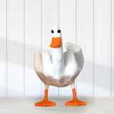 Maxbell Funny Middle Finger Duck Statue Cute Desk Decor for Yard Office Housewarming Style B