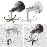 Maxbell 360° Rotating Hooks 6 Claws Easy to Use Stylish Strong Suction Kitchen Hooks Grey