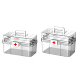 Maxbell Medical Storage Box Clear Dustproof Family Medical Storage Organizer Bin 32.2cmx21cmx17.9cm