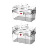 Maxbell Medical Storage Box Clear Dustproof Family Medical Storage Organizer Bin 32.2cmx21cmx17.9cm