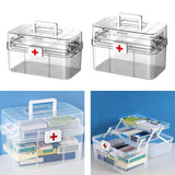Maxbell Medical Storage Box Clear Dustproof Family Medical Storage Organizer Bin 32.2cmx21cmx17.9cm