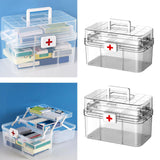 Maxbell Medical Storage Box Clear Dustproof Family Medical Storage Organizer Bin 32.2cmx21cmx17.9cm