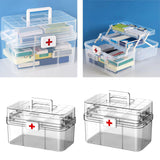 Maxbell Medical Storage Box Clear Dustproof Family Medical Storage Organizer Bin 32.2cmx21cmx17.9cm