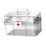 Maxbell Medical Storage Box Clear Dustproof Family Medical Storage Organizer Bin 32.2cmx21cmx17.9cm