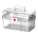 Maxbell Medical Storage Box Clear Dustproof Family Medical Storage Organizer Bin 32.2cmx21cmx17.9cm