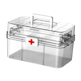 Maxbell Medical Storage Box Clear Dustproof Family Medical Storage Organizer Bin 32.2cmx21cmx17.9cm