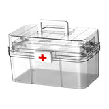 Maxbell Medical Storage Box Clear Dustproof Family Medical Storage Organizer Bin 32.2cmx21cmx17.9cm