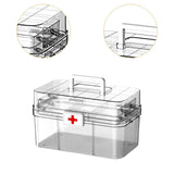 Maxbell Medical Storage Box Clear Dustproof Family Medical Storage Organizer Bin 32.2cmx21cmx17.9cm