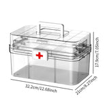 Maxbell Medical Storage Box Clear Dustproof Family Medical Storage Organizer Bin 32.2cmx21cmx17.9cm