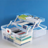 Maxbell Medical Storage Box Clear Dustproof Family Medical Storage Organizer Bin 32.2cmx21cmx17.9cm