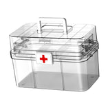 Maxbell Medical Storage Box Clear Dustproof Family Medical Storage Organizer Bin 32.2cmx21cmx20.9cm